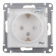 Розетка с заземлением со шторками с крышкой AQUA IP44 белая Systeme Electric AtlasDesign ATN440146