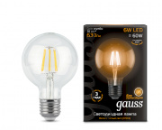 Лампа Gauss LED Filament G95 E27 6W 2700K 105802106