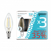 Лампа Gauss Filament Свеча E14 5W 4100К 103801205T
