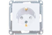 Розетка с заземлением со шторками белая Systeme Electric AtlasDesign ATN000145