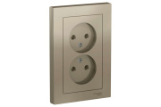 Розетка 2-я без заземления шампань Systeme Electric ATLAS DESIGN ATN000520