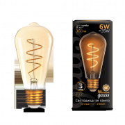 Лампа Gauss LED Filament ST64 Flexible E27 6W Golden 2400К 157802006