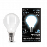 Лампа Gauss LED Filament Globe OPAL E14 5W 4100K 105201205