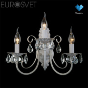 Бра Eurosvet Alda 3305/3  белый с золотом/прозрачный хрусталь Strotskis