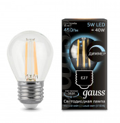 Лампа Gauss LED Filament Globe dimmable E27 5W 4100K 105802205-D