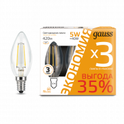 Лампа Gauss Filament Свеча E14 5W 2700К 103801105T