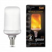 Лампа Gauss Led T65 Corn Flame 5W E14 1500K 157401105