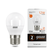 Лампа Gauss LED Elementary Шар 12W 880lm E27 3000K 53212