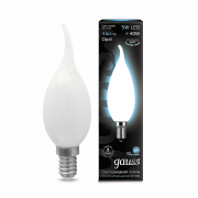 Лампа Gauss LED Filament Candle Tailed OPAL E14 5W 4100К 104201205