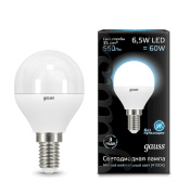 Лампа Gauss LED Globe E14 6.5W 4100K 105101207
