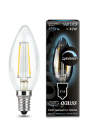 Лампа Gauss LED Filament Candle dimmable E14 5W 4100К 103801205-D