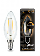 Лампа Gauss LED Filament Candle dimmable E14 5W 2700К 103801105-D
