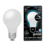 Лампа Gauss LED Filament A60 OPAL dimmable E27 10W 4100К 102202210-D
