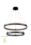 Подвесная люстра Crystal Lux FERNANDO SP123W LED D600+800 BLACK/GOLD