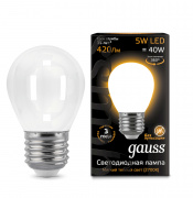 Лампа Gauss LED Filament Globe OPAL E27 5W 2700K 105202105