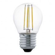Светодиодная лампа филаментная EGLO G45, 4W (E27), 2700K, 350lm, прозрачный