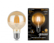 Лампа Gauss LED Filament G95 E27 6W Golden 2400K 105802006