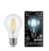 Лампа Gauss LED Filament A60 E27 6W 4100К 102802206