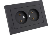 Розетка 2-я без заземления 16A карбон Systeme Electric AtlasDesign ATN001020