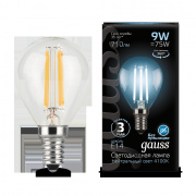 Лампа Gauss LED Filament Globe E14 9W 4100K 105801209