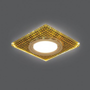 Светильник Gauss Backlight BL075 Квадрат. Кристалл/Черный/Золото, Gu5.3, LED 2700K