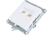 Розетка 2-я RJ45+RJ45 cat 5E белая Systeme Electric AtlasDesign ATN000185