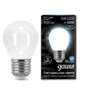 Лампа Gauss LED Filament Globe OPAL E27 5W 4100K 105202205