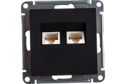 Розетка 2-я RJ45 5e карбон Systeme Electric AtlasDesign ATN001085