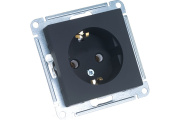 Розетка с заземлением без шторки 16A карбон Systeme Electric AtlasDesign ATN001043