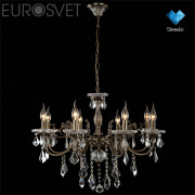Подвесная люстра Eurosvet Elisha 3281/8 античная бронза/прозрачный хрусталь Strotskis