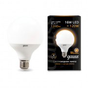 Лампа Gauss LED G95 E27 16W 3000K 105102116